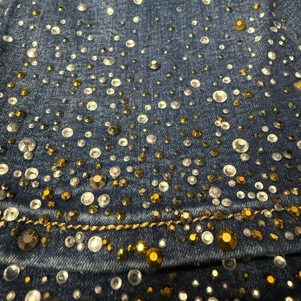 Blue Embellished Women's Jeans 10 - Picture 10 of 13